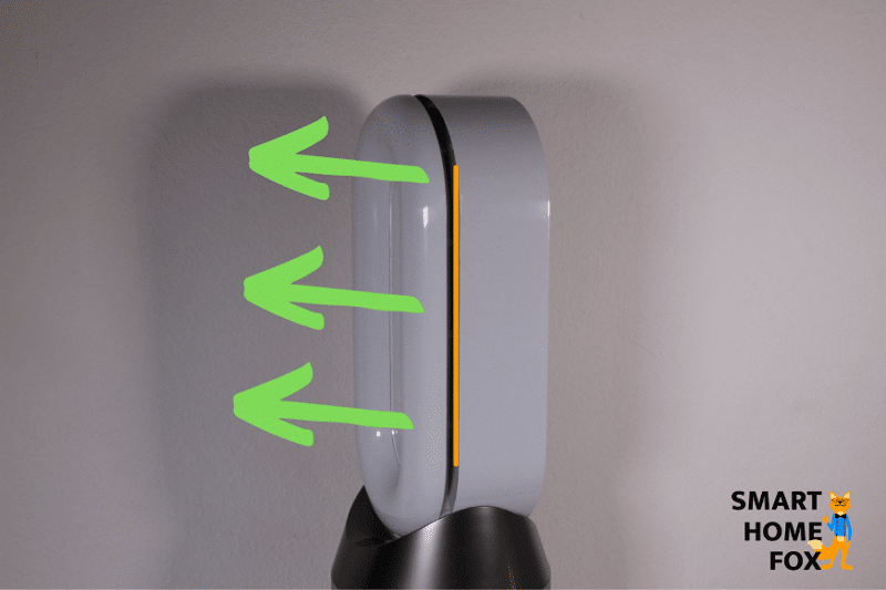 The additional groove for the indirect airflow of the Dyson air purifier.